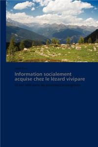 Information Socialement Acquise Chez Le Lézard Vivipare