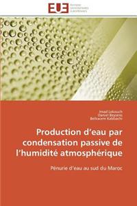 Production D Eau Par Condensation Passive de L Humidité Atmosphérique