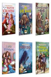 Evergreen Illustrated Classics for kids : Journey to the centre of the earth, Little Women, Moby Dick and more - Classic story books, Adventure book for children | Pack of 6 books