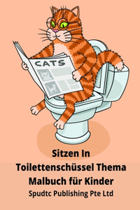 Sitzen In Toilettenschüssel Thema Malbuch für Kinder