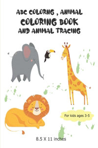 ABC Coloring, animal coloring book and animal tracing