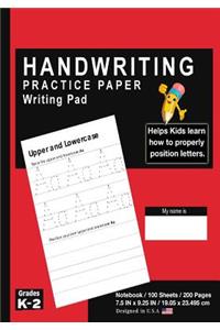 Handwriting Practice Paper Writing Pad