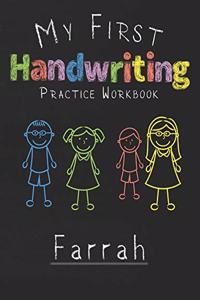 My first Handwriting Practice Workbook Farrah