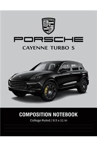 Porsche Cayenne Turbo S Composition Notebook College Ruled / 8.5 x 11 in