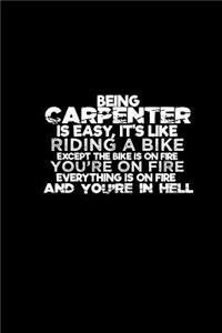 Being a carpenter is easy, it's like riding a bike except the bike is on fire you're on the fire everything is on fire and you're in hell