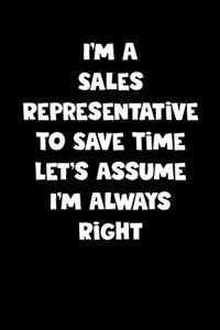 Sales Representative Notebook - Sales Representative Diary - Sales Representative Journal - Funny Gift for Sales Representative