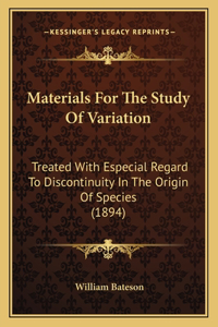 Materials For The Study Of Variation