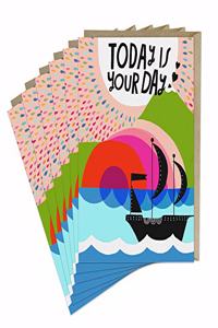 6-Pack Lisa Congdon for Em & Friends Women Today is Your Day Card