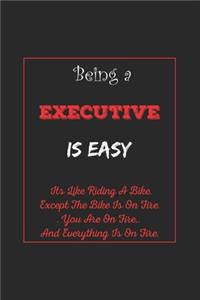 Being A Executive Is Easy: Its Like Riding A Bike Except The Bike Is On Fire You Are On Fire. And Everything Is On Fire. Executive Appreciation Gifts....6x9, 120 Pages Lined N