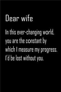 Dear Wife, in this ever-changing world you are