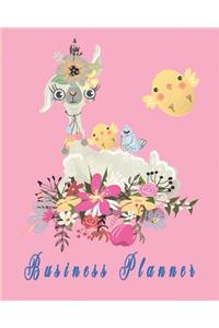 Cute Floral Business Planner for Llama Lovers and Flowers Lovers