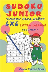 Sudoku Junior - Sudoku Para Niños 6x 6 Letra Grande - Volumen 4