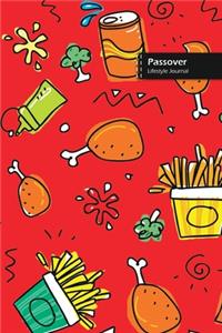 Passover Lifestyle Journal, Blank Write-in Notebook, Dotted Lines, Wide Ruled, Size (A5) 6 x 9 In (Red)