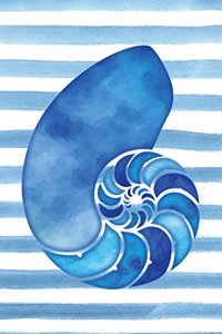 Ocean Blue Sea Shell Watercolor Journal