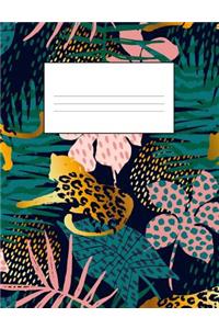 Tropical Leaves and Flowers School Supplies Composition Notebook