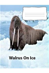 Walrus On Ice collegeruledlinepaper Composition Book