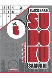 Black Hard Sudoku Samurai Vol.5