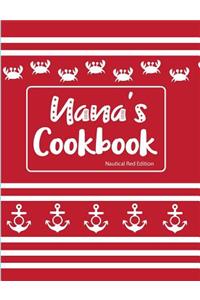 Nana's Cookbook Nautical Red Edition