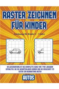 Zeichnung für Kinder 5 - 7 Jahre (Raster zeichnen für Kinder - Autos)