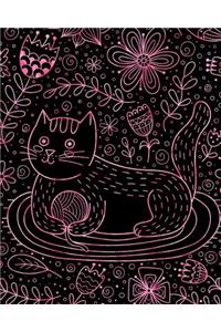 Bullet Journal Notebook Cute Cat in Flowers Pattern 9