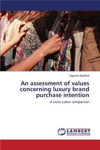 assessment of values concerning luxury brand purchase intention