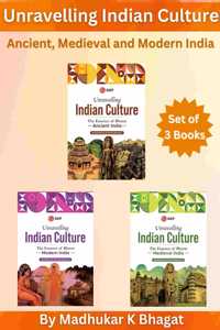 GKP Unravelling Indian Culture: The Essence of Bharat | A Complete History of Ancient, Medieval & Modern India (Set of 3 Books) | Madhukar Bhagat