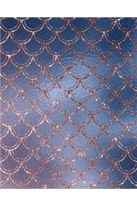 Blush and Navy Mermaid Scales Composition Notebook - Large Lined Notebook (Softcover Journal / Notebook / Diary