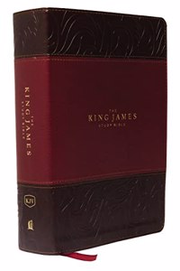 King James Study Bible, Imitation Leather, Burgundy, Full-Color Edition