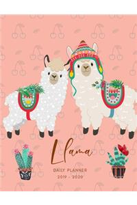 2019 2020 15 Months Llama Daily Planner