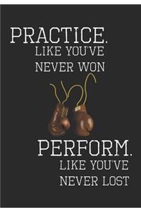 Practice Like You've Never Won Perform Like You've Never Lost