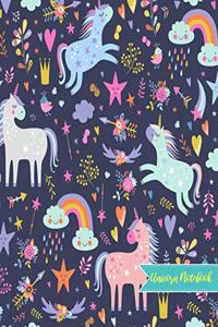 Unicorn Notebook: Cute Kawaii Journal and Diary Large 8.5 x 11 Matte Cover with Blank Lined Ruled White Paper Interior - Perfect for School, Gifts for Kids (Girls and