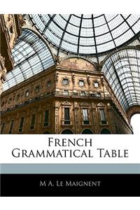 French Grammatical Table