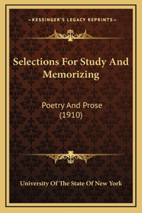 Selections For Study And Memorizing