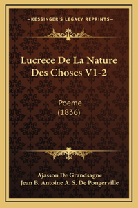 Lucrece De La Nature Des Choses V1-2