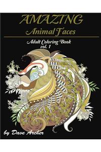 Amazing Animal Faces: Blue Dream Adult Coloring Book Designs Vol. 1