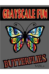 Grayscale Fun BUTTERFLIES Vol.1