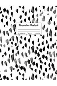 Composition Notebook College Ruled: Black & White Watercolor (School Notebooks)