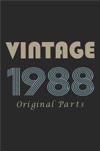 Retro Birthday - Vintage 1988 Notebook Original Parts Gift