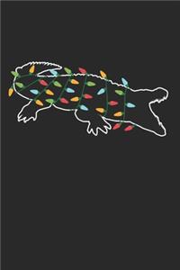 Crocodile with Christmas Lights - Christmas Notebook - Crocodile Diary - Animal Journal - Christmas Gift for Animal Lover