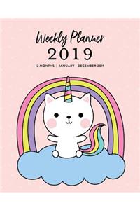 Weekly Planner 2019, 12 Months, January - December 2019