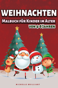 Weihnachtsmalbuch für Kinder im Alter von 4-8 Jahren