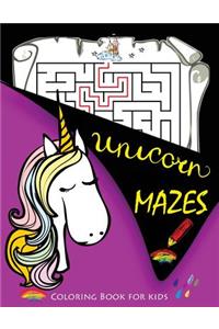 Unicorn MAZES and Coloring Book for kids