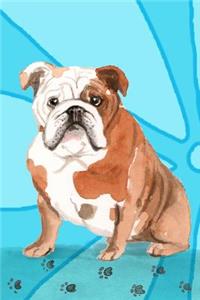 Journal Notebook For Dog Lovers, English Bulldog Sitting Pretty 1