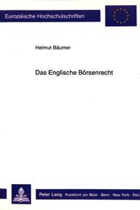 Das Englische Boersenrecht