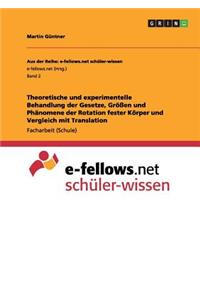 Theoretische und experimentelle Behandlung der Gesetze, Größen und Phänomene der Rotation fester Körper und Vergleich mit Translation
