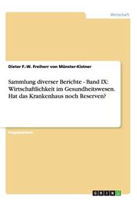 Sammlung diverser Berichte - Band IX