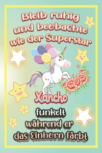 Bleib ruhig und beobachte wie Superstar Xancho funkelt während sie das Einhorn färbt
