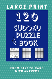 120 Sudoku Puzzle Book Large Print