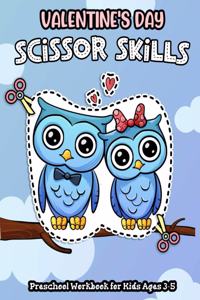 Valentine's Day Scissor Skills Preschool Workbook For Kids Ages 3-5