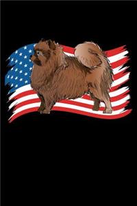 Pomeranian Dog US Flag